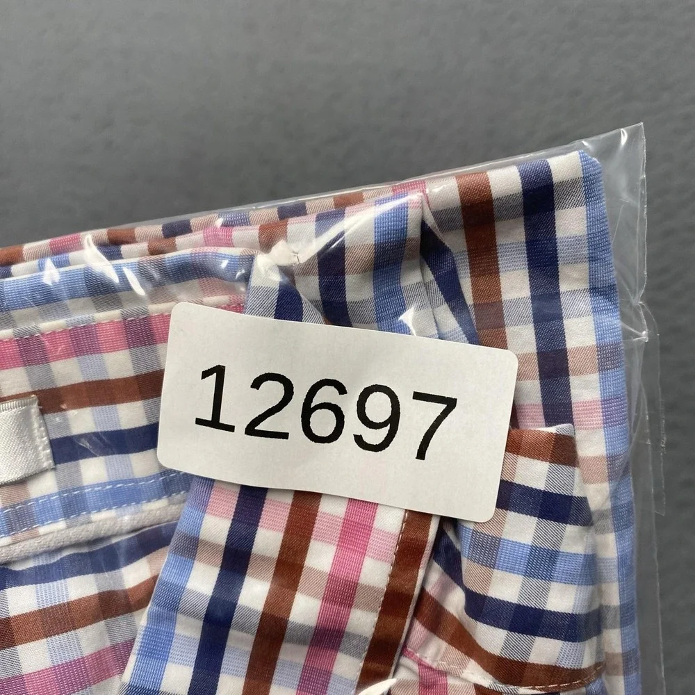 Peter Millar Shirt Mens XL Multicolor Check Short‎ Sleeve Button Down Casual